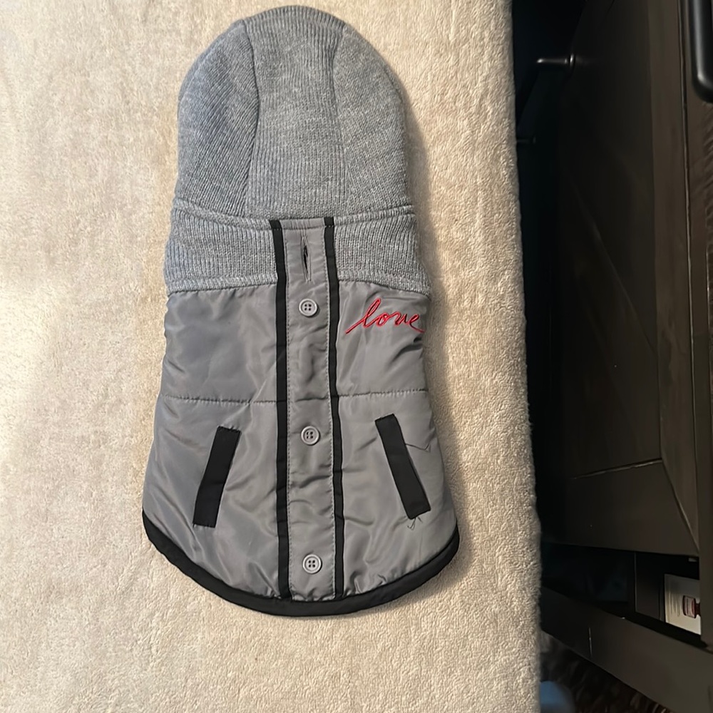 Winter jacket grey for small dog
